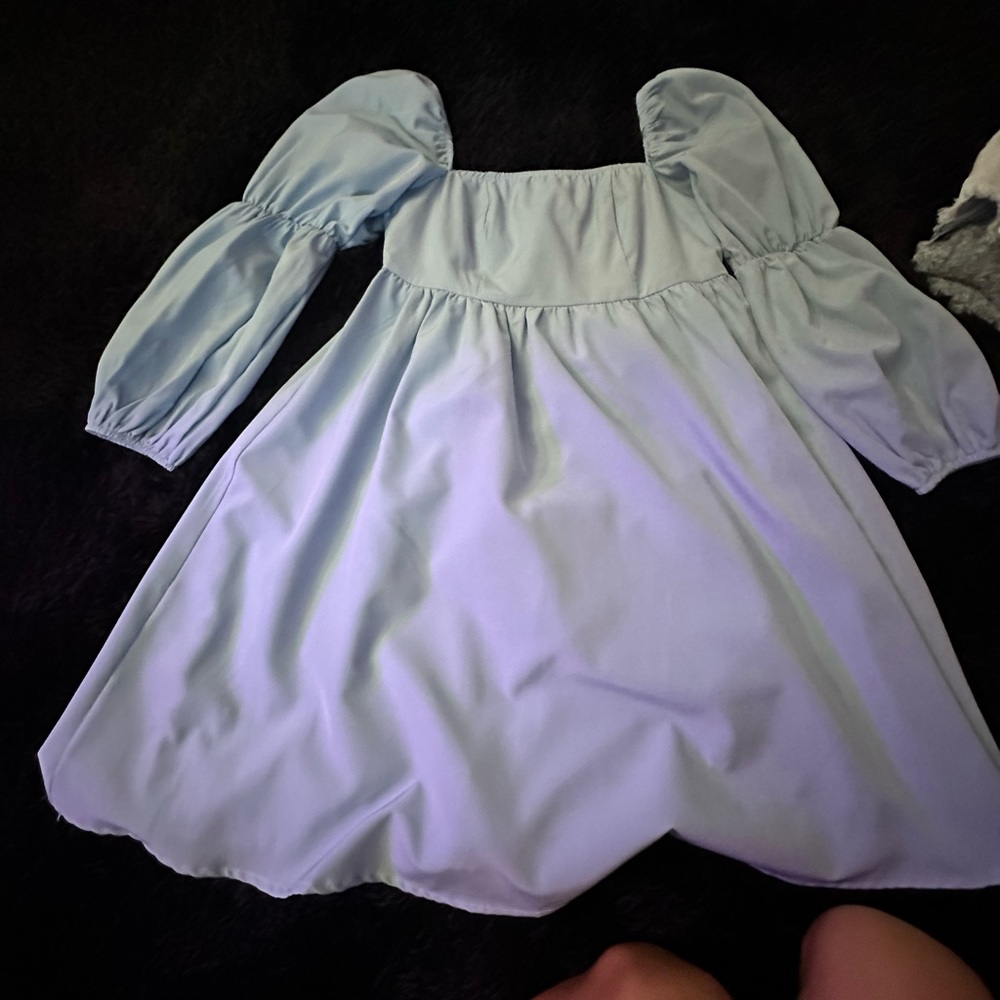 Blue off the shoulder dress